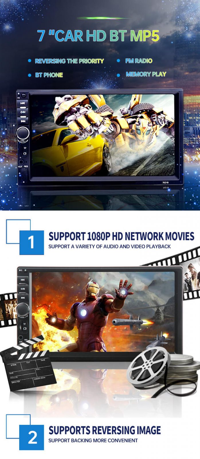 car mp5 player bluetooth radio