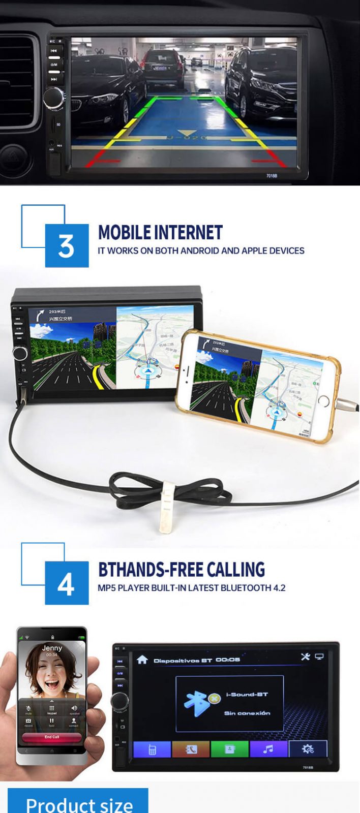 car mp5 player bluetooth radio