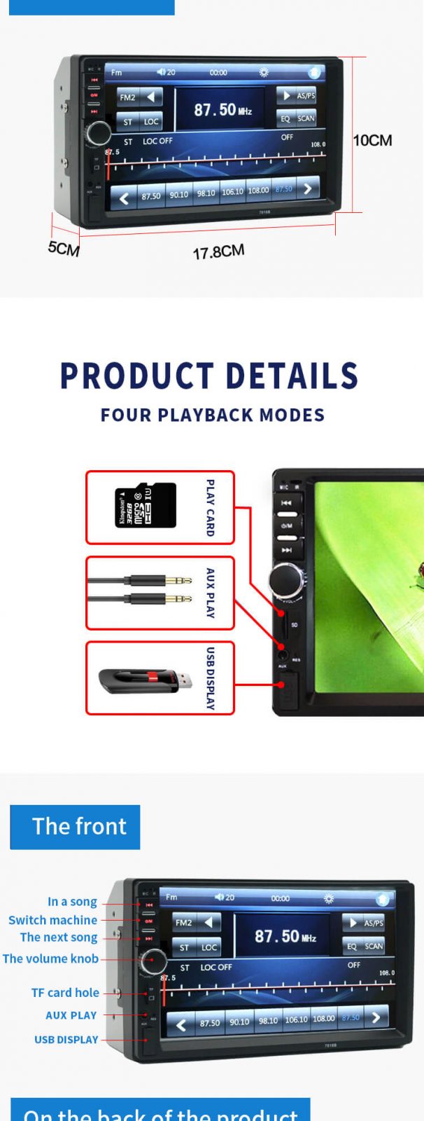 car mp5 player bluetooth radio