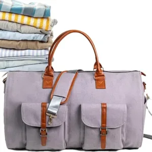 Canvas Travel Carry On Garment Duffle Bag With Shoe Compartment