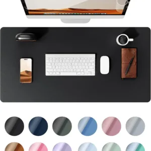 Dual Sided Leather Desk Mat - Waterproof Desk Pad
