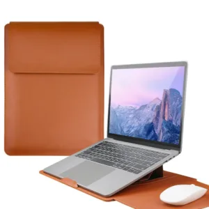 Multipurpose Leather Laptop Bag with Stand Mouse Pad