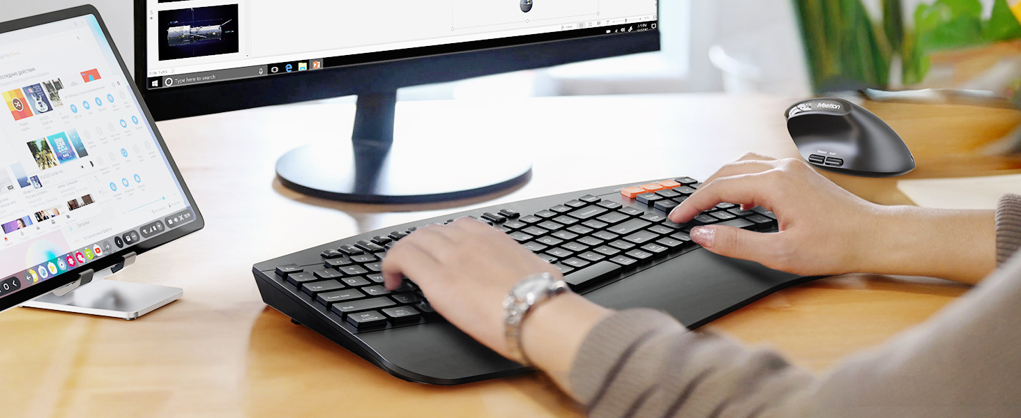 meetion ergonomic keyboard mouse combo