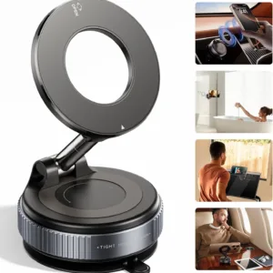 360° Adjustable Magnetic Vacuum Suction Cup Car Phone Holder