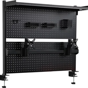 ERGONOMIC Pegboard with Dual Monitor Stand Steel Pegboard