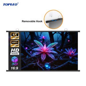 TOPLEO Anti-Light Projector Screen 100inches HD Hanging with Hanging Hooks